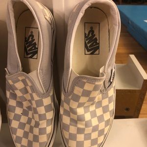 Vans check board slip-on Gray& white size 5.5